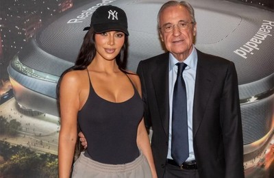 Kim Kardashian en el Santiago Bernabéu